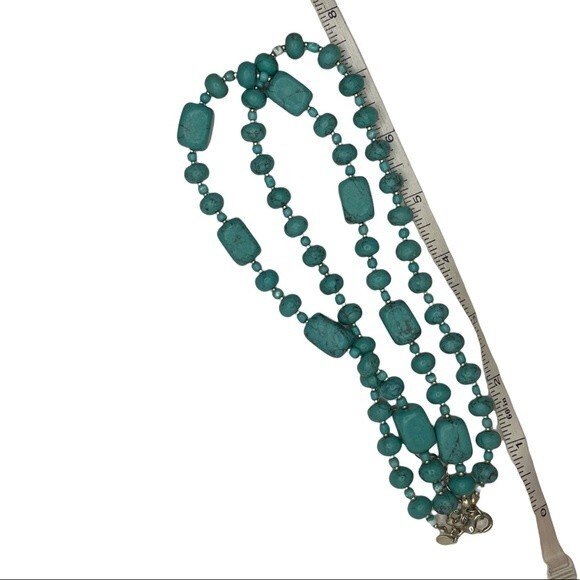 Premier Designs Double Stranded Turquoise Necklace - Picture 5 of 8